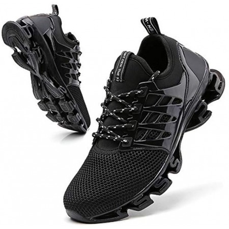 Sport Running Shoes for Mens Mesh Breathable Trail Runners Fashion Sneakers Black