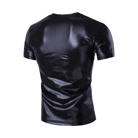 New Men's T-Shirt Summer Slim Trend Short-Sleeved Mens Nightclub Bottoming Shirt